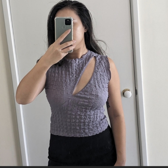ZARA TEXTURED CUT-OUT TOP SIZE S - Picture 6 of 13